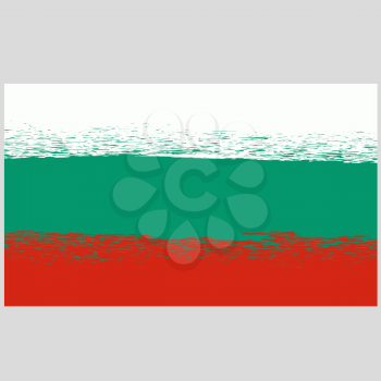 National Grunge Flag of Bulgaria Isolated. Symbol of Bulgarian Independence