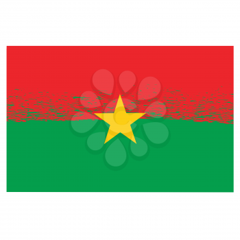 National Burkina Faso Grunge Flag Isolated on White Background