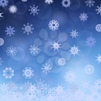 Winter Snowflake Blue Pattern. Christmas Blurred Background