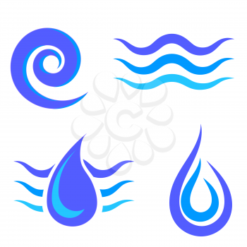 Set of Water Icons Isolated on White Background