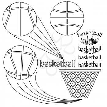 Set of Sport Basketball Icons on White Background. Line Art Design.