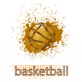 Basketball Creative Grunge Logo Design Isolated on White Background.