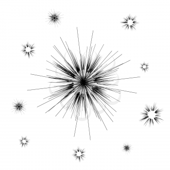 Vector Cartoon Explosion, Star Burst, Explode Flash Isolated on White Background