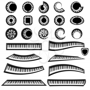 Musical Piano Keyboards Isolated on White Background