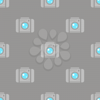 Digital Camera Seamless Pattern on Grey Background