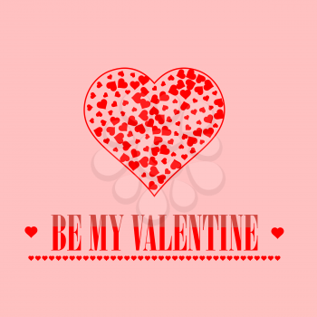 Be My Valentine Romantic Banner on Pink Background.