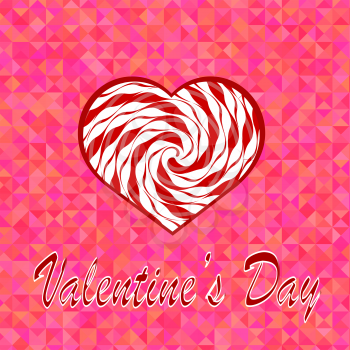 Valentines Day Romantic Banner on Pink Background.