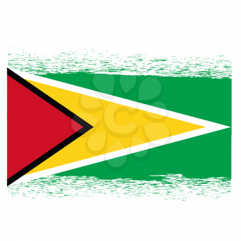 Flag of Guyana. Symbol has a Detailed Grunge Texture.