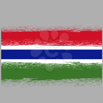 Flag of Gambia. Symbol has a Detailed Grunge Texture.