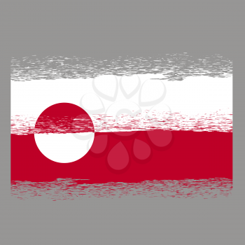 Flag of Greenland. Symbol has a Detailed Grunge Texture.