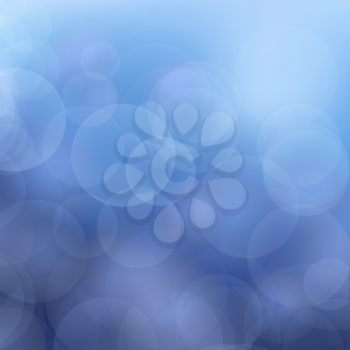 Abstract Blue Blurred Background. Christmas Defocused Pattern