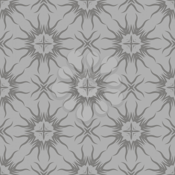 Decorative Retro Seamless Pattern. Ornamental Grey Background