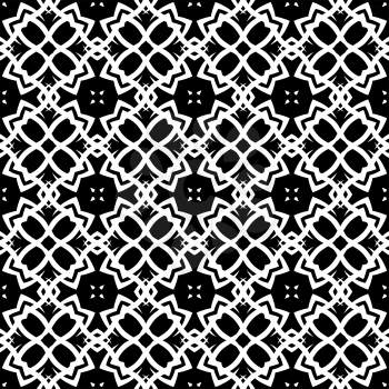 Decorative Retro Seamless Pattern. Ornamental Black Background