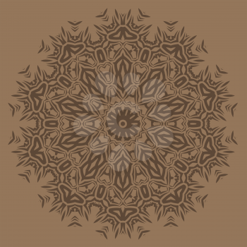 Brown Ornamental Line Pattern. Endless Texture. Oriental Geometric Ornament