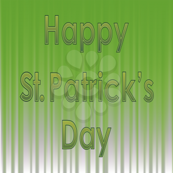 Happy St. Patricks Day Banner. Green Text on Green Wave Background
