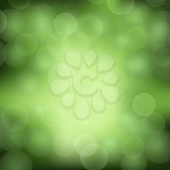 Green Blurred Light Background. Abstract Flare Pattern.