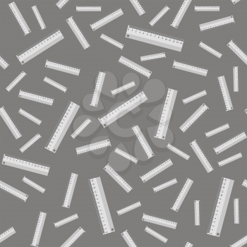 Metallic Ruler Seamless Pattern on Grey Background