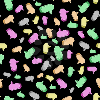 Colorful Speech Bubbles Seamless Pattern on Black Background