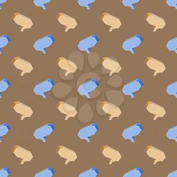 Colorful Speech Bubbles Seamless Pattern on Brown Background
