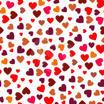 Red Hearts Seamless Pattern. Symbol of Love