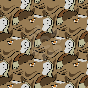 Bull Head Icon Seamless Pattern. Farm Cow Background