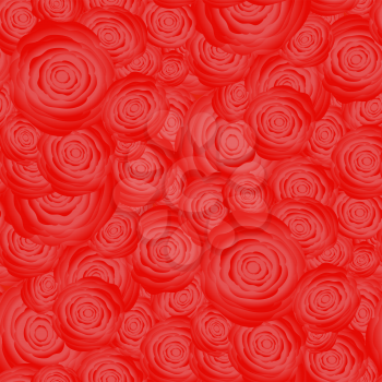 Bouquet of Roses Random Seamless Pattern. Fresh Floral Background