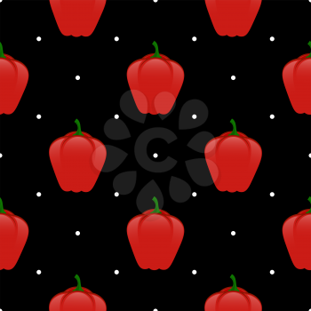 Fresh Red Seamless Pattern on Black Background