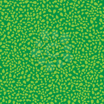 Summer Green Leaves Isolated on Green Background. Seamless Different Leaves Pattern