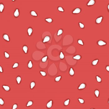 Fresh Sweet Natural Ripe Watermelon Seamless Pattern with White Seeds