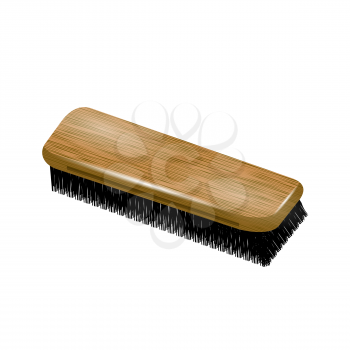Wooden Clothes Brush Isolated on White Background