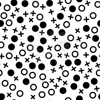 Abstract Random Black White Circle Pattern. Round Background