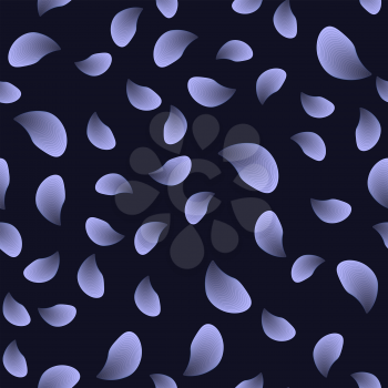 Mussels Seamless Pattern Isolated on Blue Background