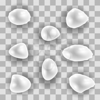 River White Pearl Set Isolated on Checkered Background