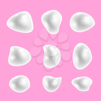 River White Pearl Set Isolated on Pink Background