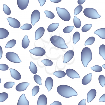Blue Mussels Seamless Pattern Isolated on White Background