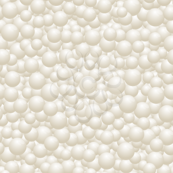 White Pearl Random Seamless Pattern on Grey Background