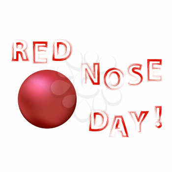 Clown Red Nose Day Banner Isolated on White Background