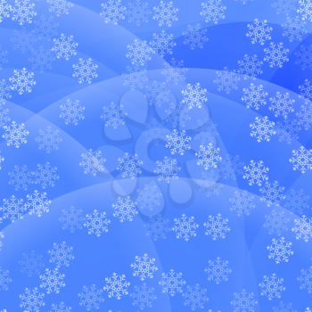 Showflakes Pattern on Blue Sky Background. Winter Christmas Natural  Texture