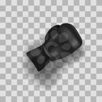 Black Boxing Glove on Grey Checkered Background