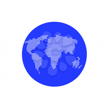 Blue Globe Icon Isolated on White Background