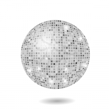 Grey mosaic sphere isolated on white background
