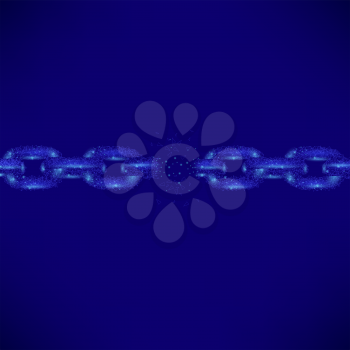 Brocken Polygonal Chain on Dark Blue Background