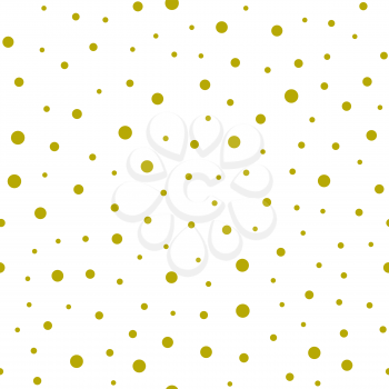 Gold Confetti Seamless Pattern on White Background