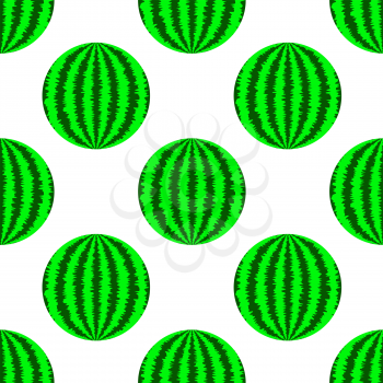 Fresh  Ripe Green Watermelon on White Background