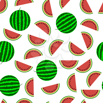 Fresh Slaced Ripe Watermelon on White Background