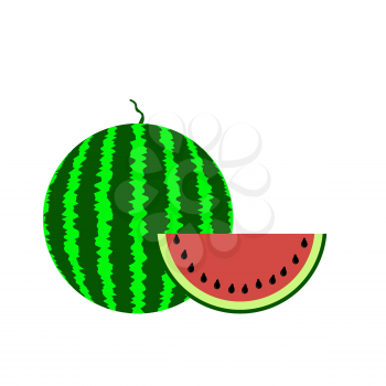 Fresh Slaced Ripe Watermelon on White Background