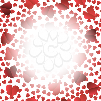 Romantic Red Heart Seamless Pattern on White Background