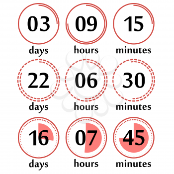 Countdown Web Site Flat Template Digital Clock Timer Background for Under Construction Design or Coming Soon