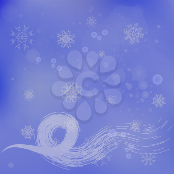 Abstract Winter Snow Background. Blue Winter Pattern. Snowflakes Texture
