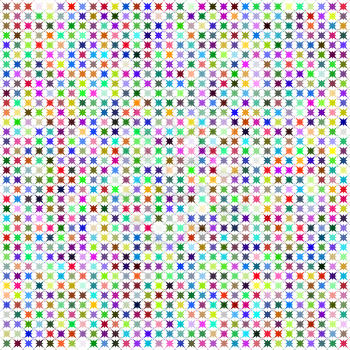 Colorful Star Seamless Pattern on White Background